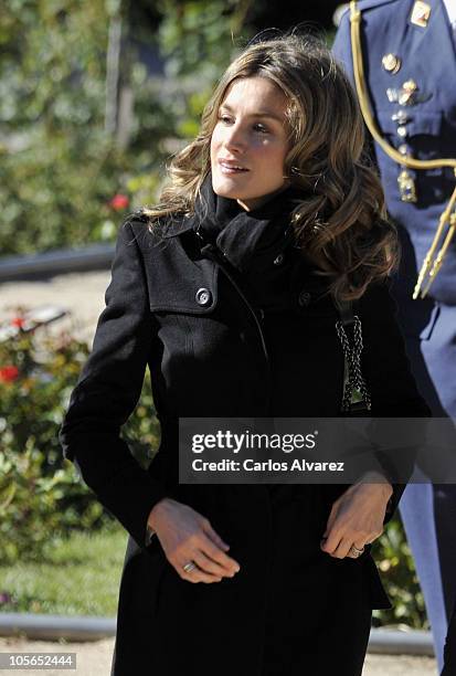 Princess Letizia of Spain attends "Ciudad Sostenible" awards at "Parque del Oeste" on October 18, 2010 in Madrid, Spain.