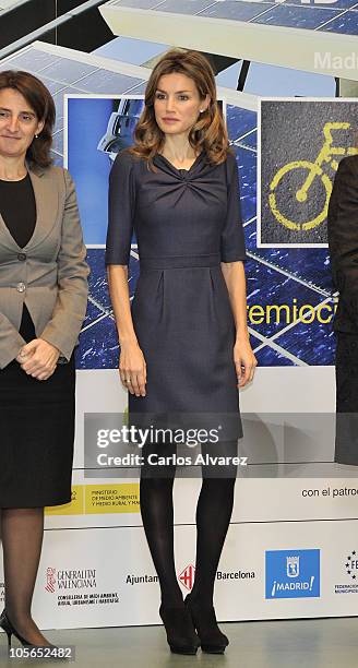 Princess Letizia of Spain attends "Ciudad Sostenible" awards at "Parque del Oeste" on October 18, 2010 in Madrid, Spain.