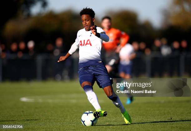 Neil Bennett of Tottenham Hotspur in action during the Premier League 2 match between Tottenham Hotspur and Swansea City at Tottenham Hotspur...