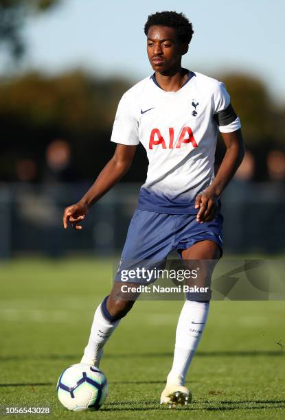 Paris Maghoma of Tottenham Hotspur in action during the Premier League 2 match between Tottenham Hotspur and Swansea City at Tottenham Hotspur...