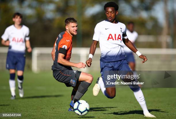 Paris Maghoma of Tottenham Hotspur in action during the Premier League 2 match between Tottenham Hotspur and Swansea City at Tottenham Hotspur...