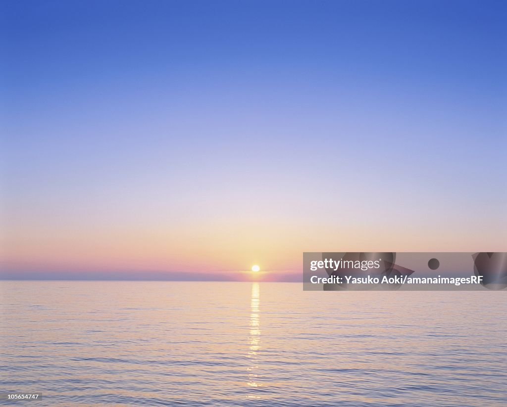 Beautiful Sunrise Over the Ocean. Wakkanai, Hokkaido, Japan