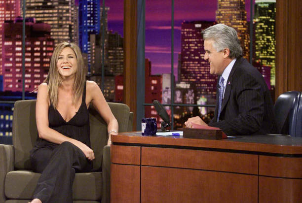 Episode 2505 -- Pictured: Actress Jennifer Aniston during an interview with host Jay Leno on June 12, 2003 --