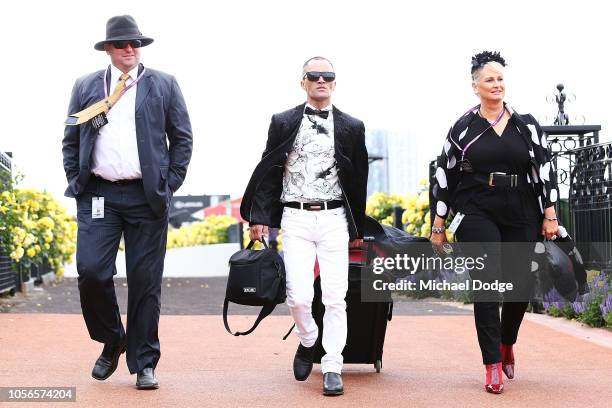 Jockey Michael Walker arrives during Derby Day at Flemington Racecourse on November 3, 2018 in Melbourne, Australia.