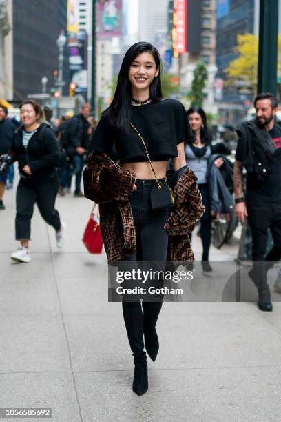 Ming Xi attends fittings for the 2018 Victoria's Secret Fashion Show in Midtown on November 2, 2018 in New York City.