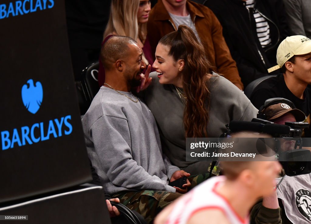 Celebrities Attend The Brooklyn Nets Vs Houston Rockets