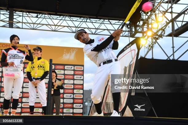 Alberto Contador of Spain Ex Pro-cyclist developing his skills in baseball during the 6th Tour de France Saitama Criterium 2018 - Media Day /...