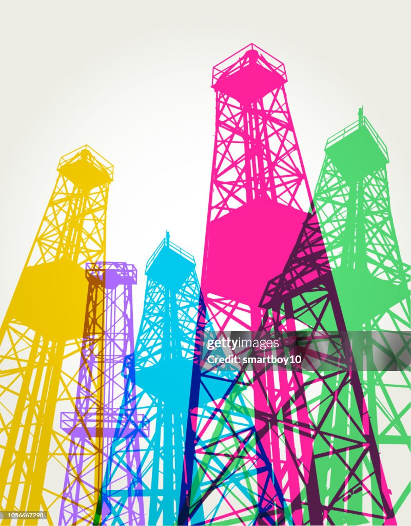 Oil, Gas or Fracking drilling rigs