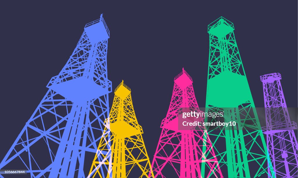 Oil, Gas or Fracking drilling rigs