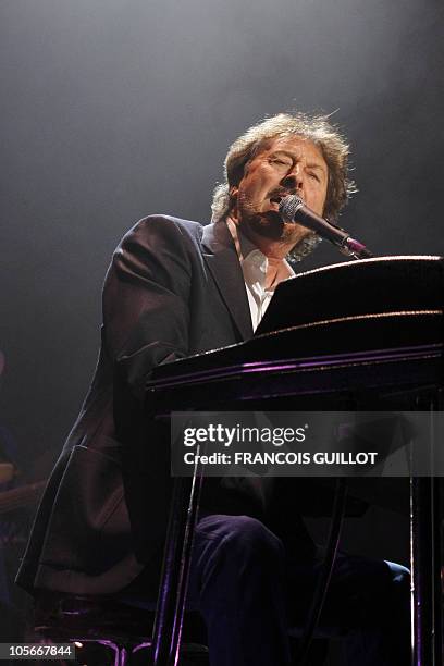 Supertramp rock band's founder, singer and musician Rick Davies performs on stage during a concert part of the "70-10" tour with several group's...