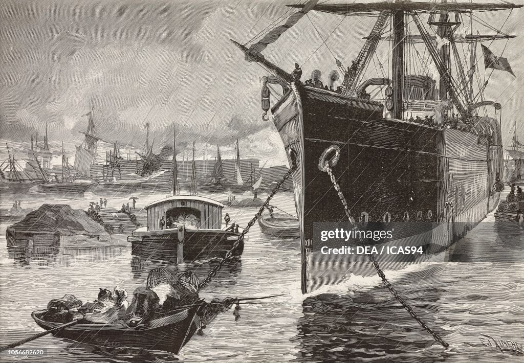 Loading of goods and provisions onto ship Gottardo