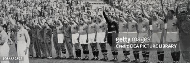 The Italian national football team winner of the 1934 World Championship, Rome, Italy, 20th century.
