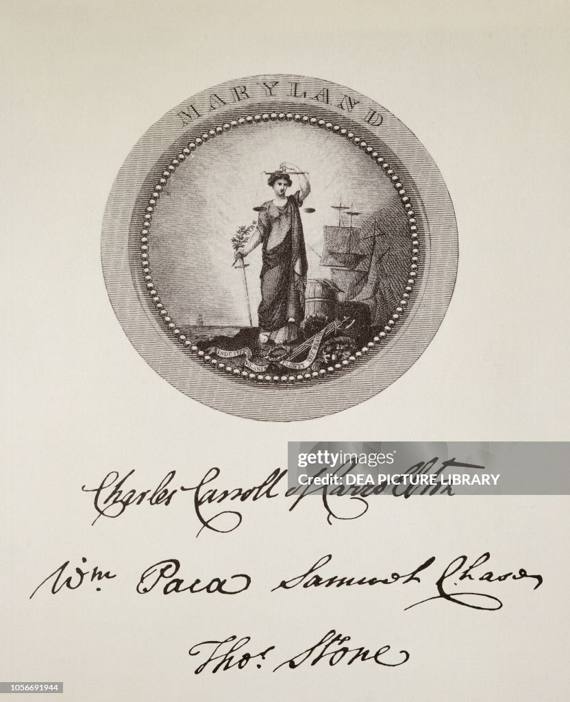 Signatures on American Declaration of Independence