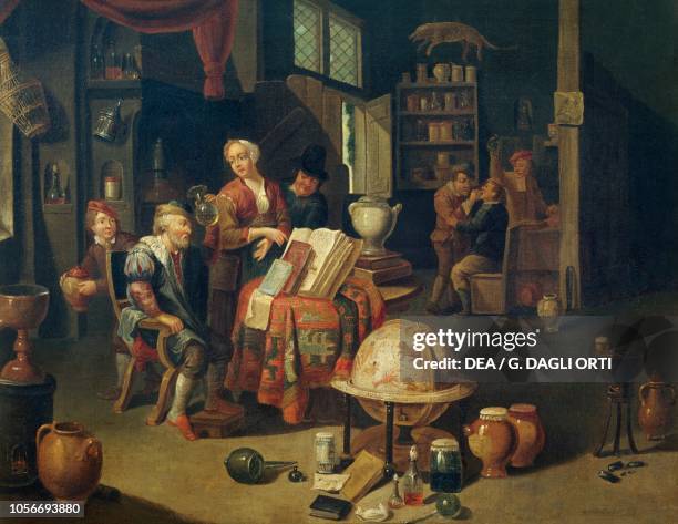 The charlatan, oil on canvas by Gerard Thomas , Belgium, 17th-18th century.
