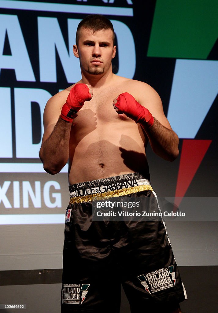 Damir Beljo of the Dolce & Gabbana Milano Thunder Italian Boxing Team