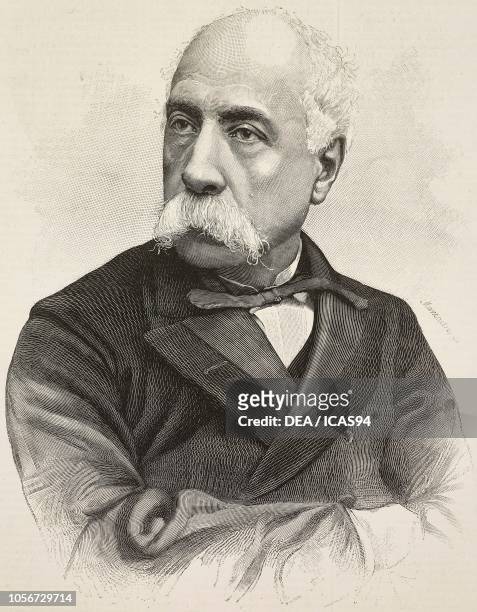 Portrait of Francesco Crispi , Prime Minister of Italy, engraving by E Mancastroppa from a photograph by Schemboche from L'Illustrazione Italiana,...