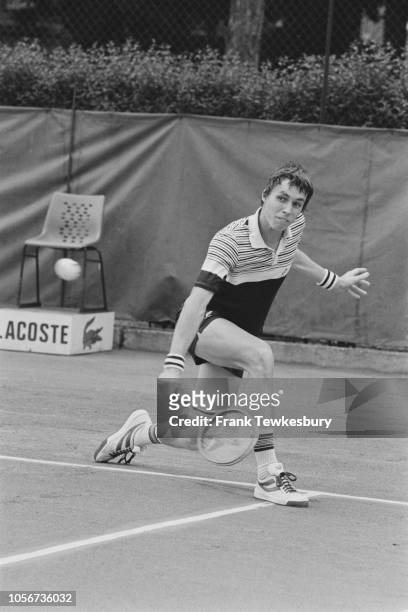 Czech-American professional tennis player Ivan Lendl in action, UK, 5th June 1979.