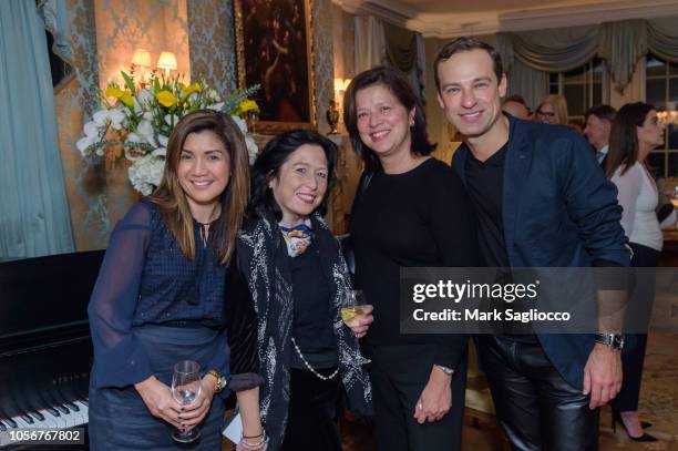 Gertie Quitangon, Maria Mercader, Judith Benitez and Sergey Gordeev attend Jean Shafiroff hosts a YAGP 20th Anniversary Cocktail Party at a Private...