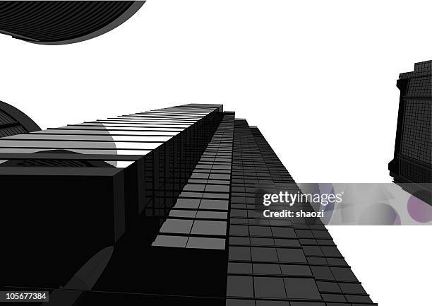 office building of city,hongkong - office low angle stock illustrations