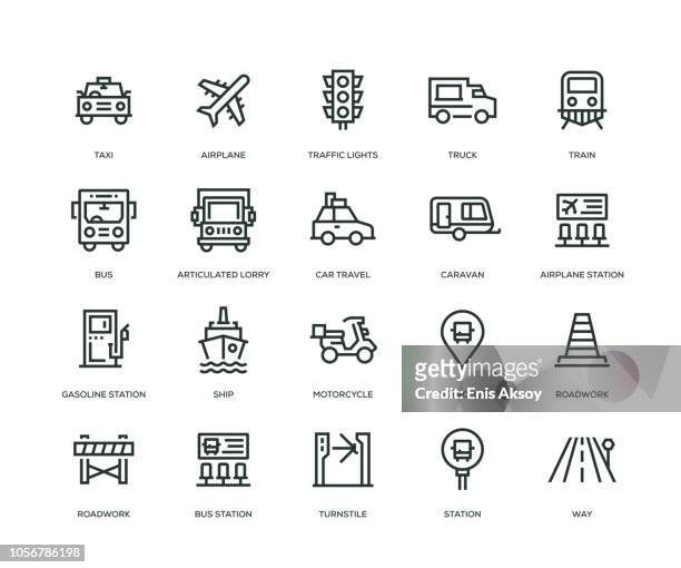 transport-icons - line serie - boundary stock-grafiken, -clipart, -cartoons und -symbole
