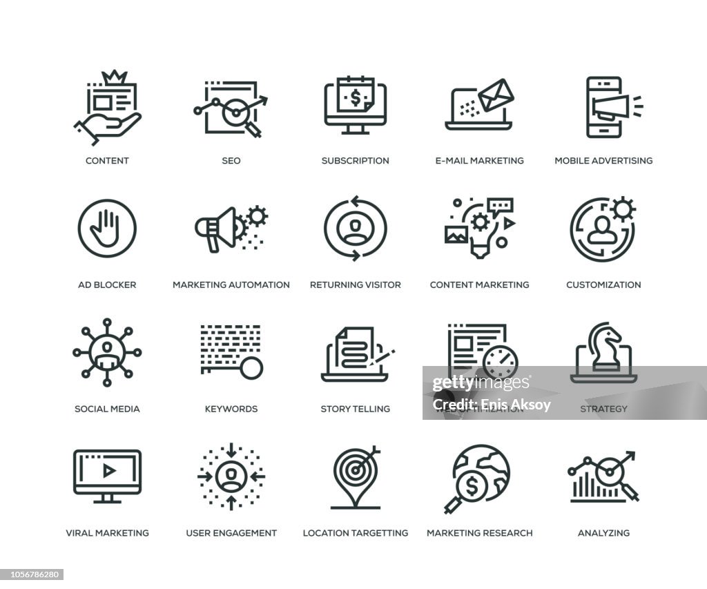 Digital Marketing Icons - Line Series