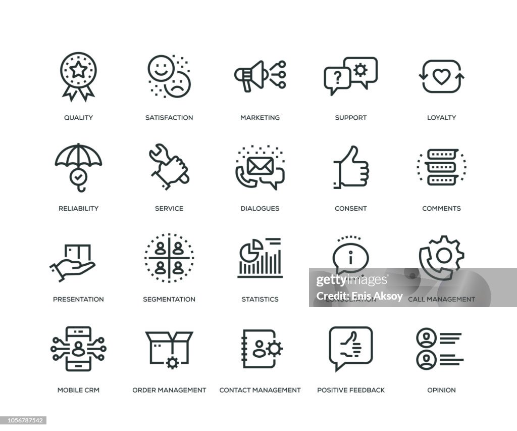 Customer Relationship Management Icons - Line Series