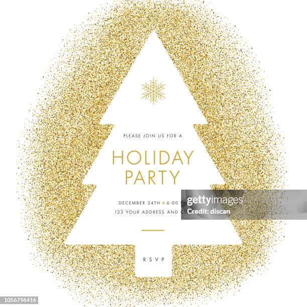 holiday party einladung. - christmas tree vector stock-grafiken, -clipart, -cartoons und -symbole