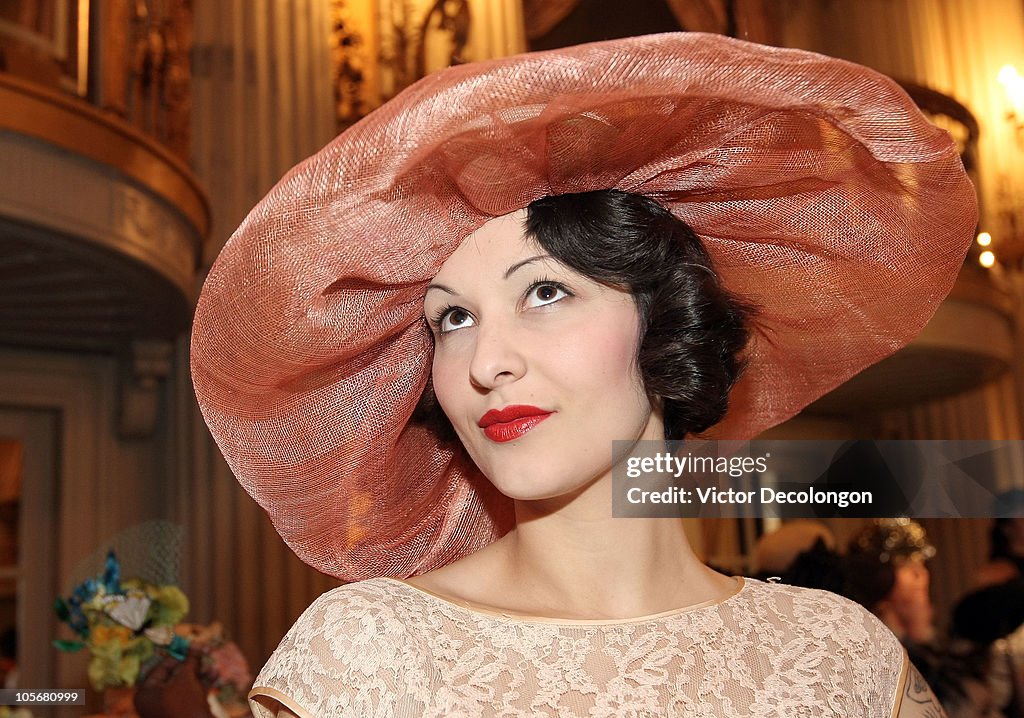 Model Sari Lesueur attends the Louise Green Hats Spring/Summer 2011  News Photo - Getty Images