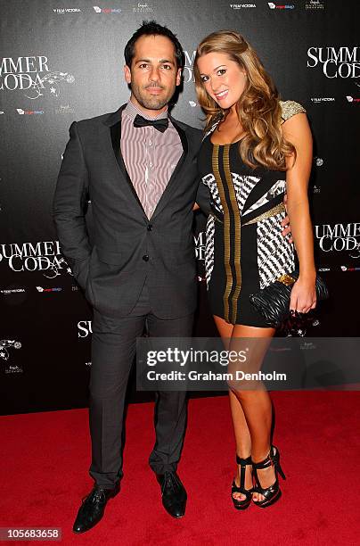 Alex Dimitriades and Anji Lake arrive for the Melbourne premiere of "Summer Coda" on October 19, 2010 in Melbourne, Australia.