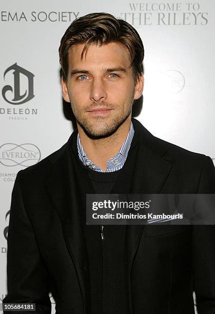 Johannes Huebl attends The Cinema Society & Everlon Diamond Knot Collection's screening of "Welcome To The Rileys" on October 18, 2010 at the Tribeca...