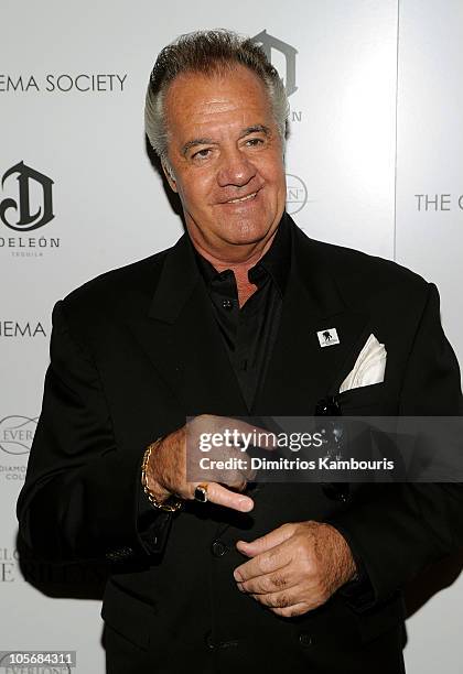 Actor Tony Sirico attends The Cinema Society & Everlon Diamond Knot Collection's screening of "Welcome To The Rileys" on October 18, 2010 at the...
