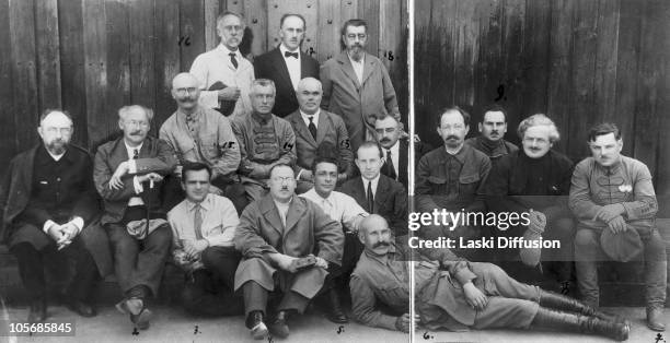 Polish-born Felix Edmundovich Dzerzhinsky with the committee for the conservation of Lenin's body, 1924. The committee members are Bonch-Bruevich,...