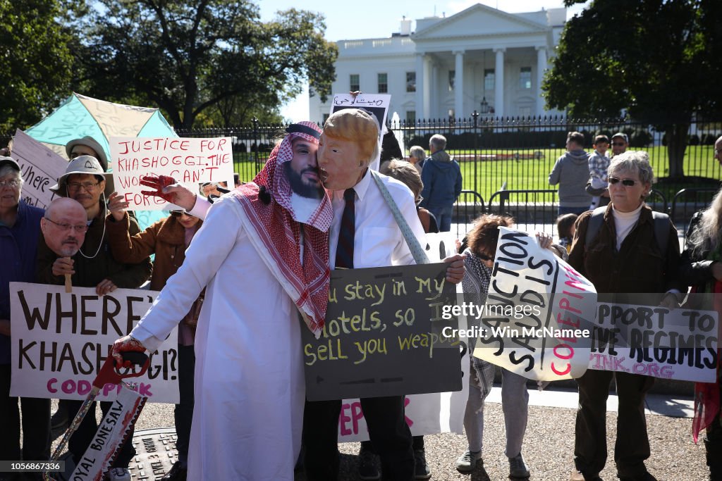 Activists March From White House To State Dep't To Protest Khashoggi Murder