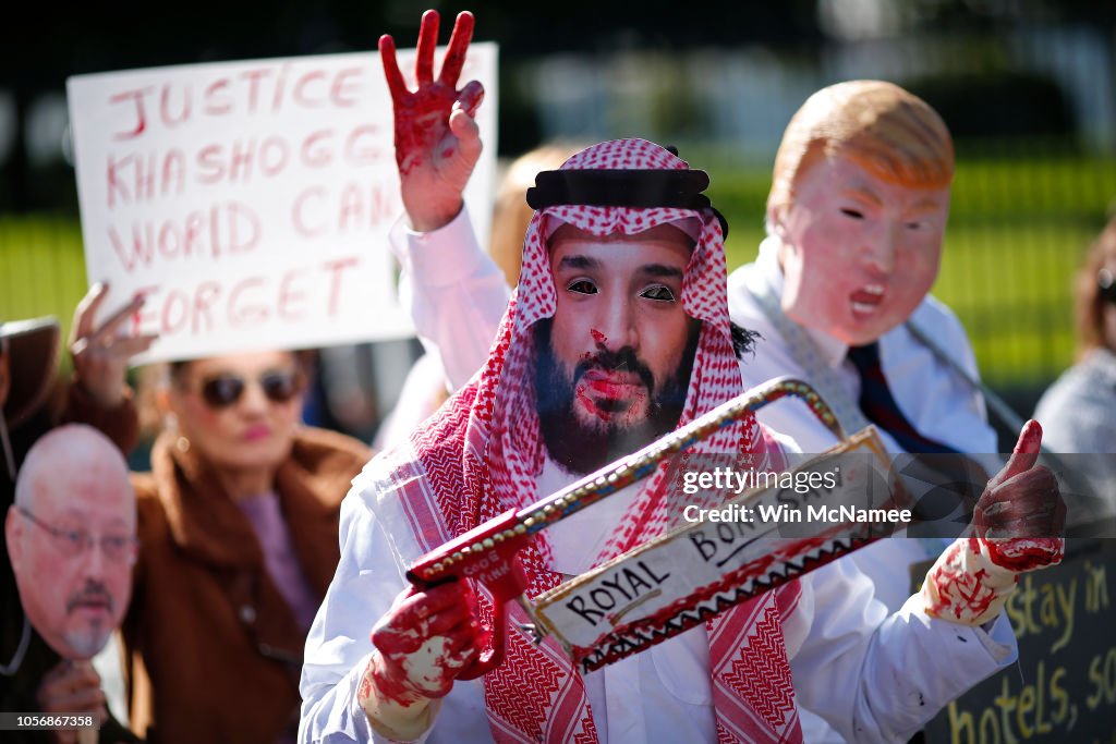 Activists March From White House To State Dep't To Protest Khashoggi Murder