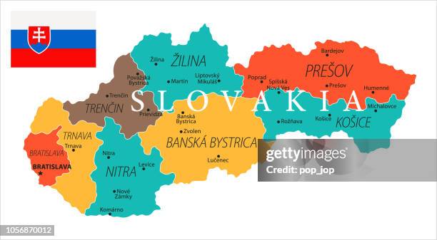 ilustraciones, imágenes clip art, dibujos animados e iconos de stock de mapa de eslovaquia - vector - zilina