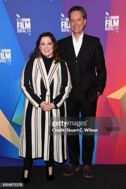 Melissa McCarthy and Richard E Grant attend a questions & answers session after the UK Premiere of "Can You Ever Forgive Me?" during the 62nd BFI...