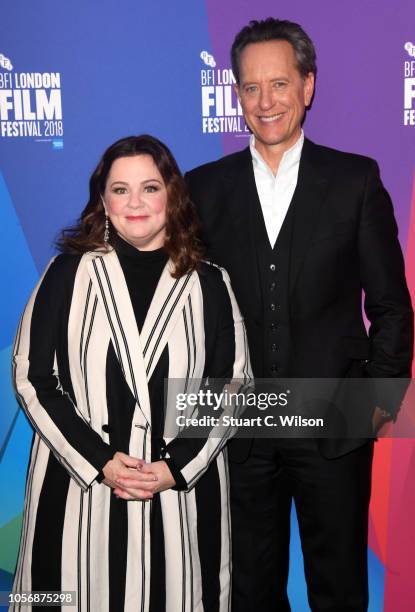 Melissa McCarthy and Richard E Grant attend a questions & answers session after the UK Premiere of "Can You Ever Forgive Me?" during the 62nd BFI...