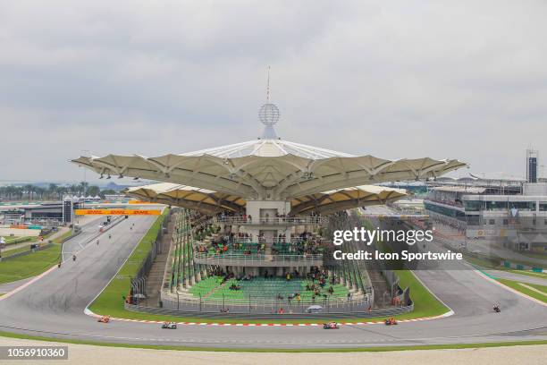 General view of the grandstand during saturday's free practice session of the Malaysian Motorcycle Grand Prix on November 03 held at Sepang...