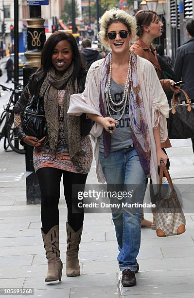 Factor's Tracey Cohan and Katie Waissel are seen shopping in Covent Garden on October 19, 2010 in London, England.