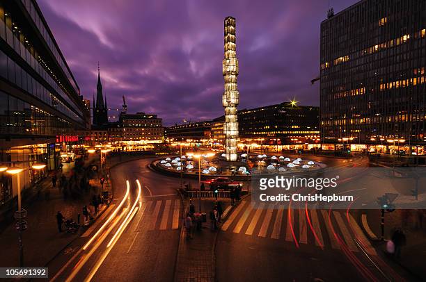 stockholm city - dusk stockfoto's en -beelden