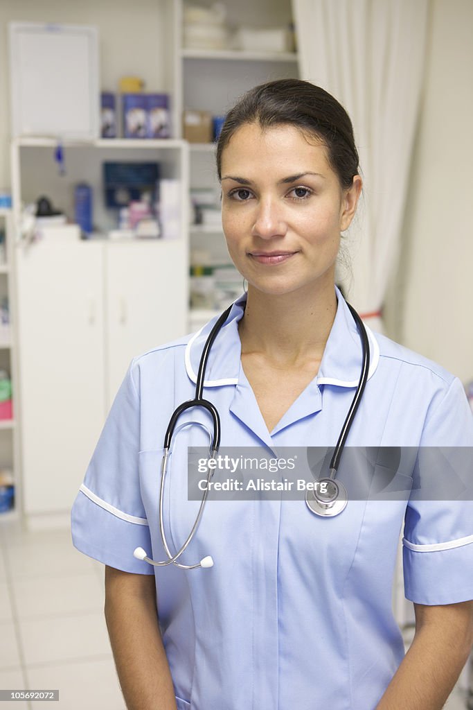 Portrait of nurse in a medical clinic