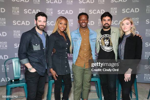 Matt Davis, Amiyah Scott, Brandon Micheal Hall, Sean Teale, and Skyler Samuels speak during the 'TV Guide Fan Favorites' panel during the 21st SCAD...