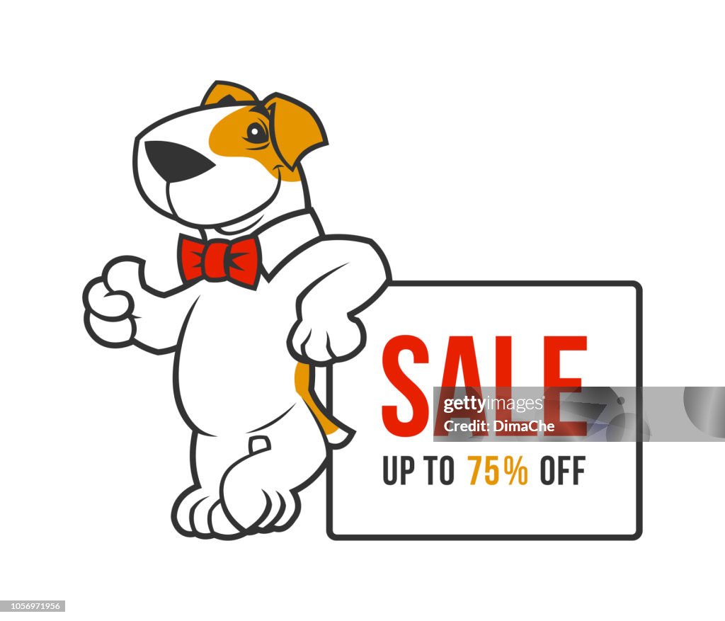 Personaje De Dibujos Animados Perro En Pajarita Con Pulgar De Banner Que Muestra A Ilustración de stock - Getty Images Personaje De Dibujos Animados Perro En Pajarita Con Pulgar De Banner Que Muestra A Ilustración de stock - Getty Images