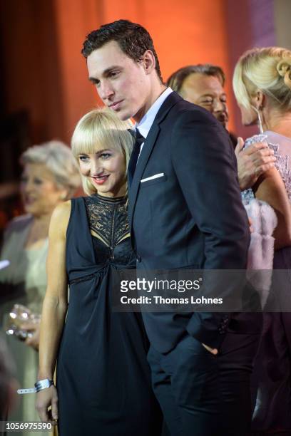 Aljona Savchenko and Bruno Massot attend the German Sports Media Ball at Alte Oper on November 4, 2017 in Frankfurt am Main, Germany.