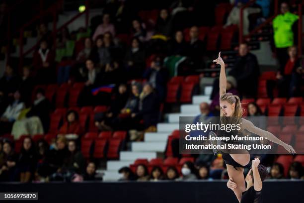 Alexandra Stepanova and Ivan Bukin of Russia compete in the Ice Dance Free Dance during day two of the ISU Grand Prix of Figure Skating at the...