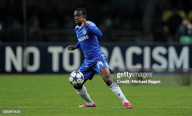 Gael Kakuta of Chelsea in action during the UEFA Champions League Group F match between Spartak Moscow and Chelsea at the Luzhniki Stadium on October...