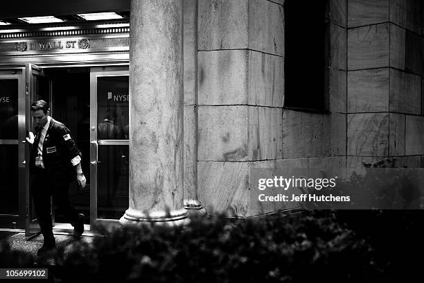 As the world's economy struggles to pull out of a recession, the facade of the New York Stock Exchange is seen in the New York financial district on...