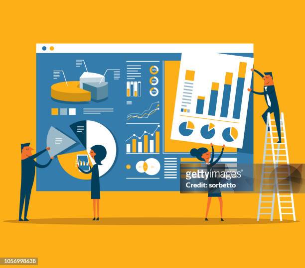 data page construction - business strategy stock illustrations