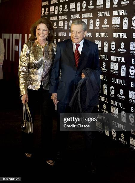 Cristian Martel and Miguel Aleman Magnani pose at the red carpet of the movie Biutiful At Cinemex Antara on October 18, 2010 in Mexico City, Mexico.