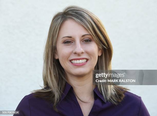 Democrat Katie Hill who is running for Congress in California's 25th District, at a campaign rally before the mid-term elections in Santa Clarita,...